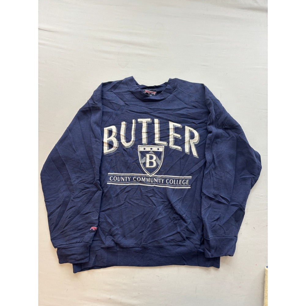 Vintage JanSport Butler County Community College Sweatshirt Navy Blue Mens Large